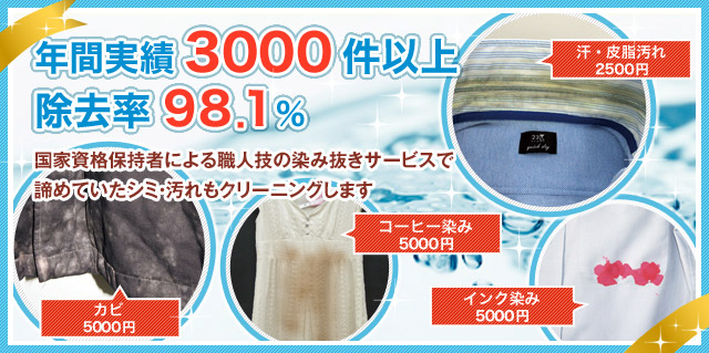 特殊染み抜き 他店で落ちなかったシミお持ちください。|練馬区 特殊染み抜き 他店で落ちなかったシミお持ちください。|練馬区